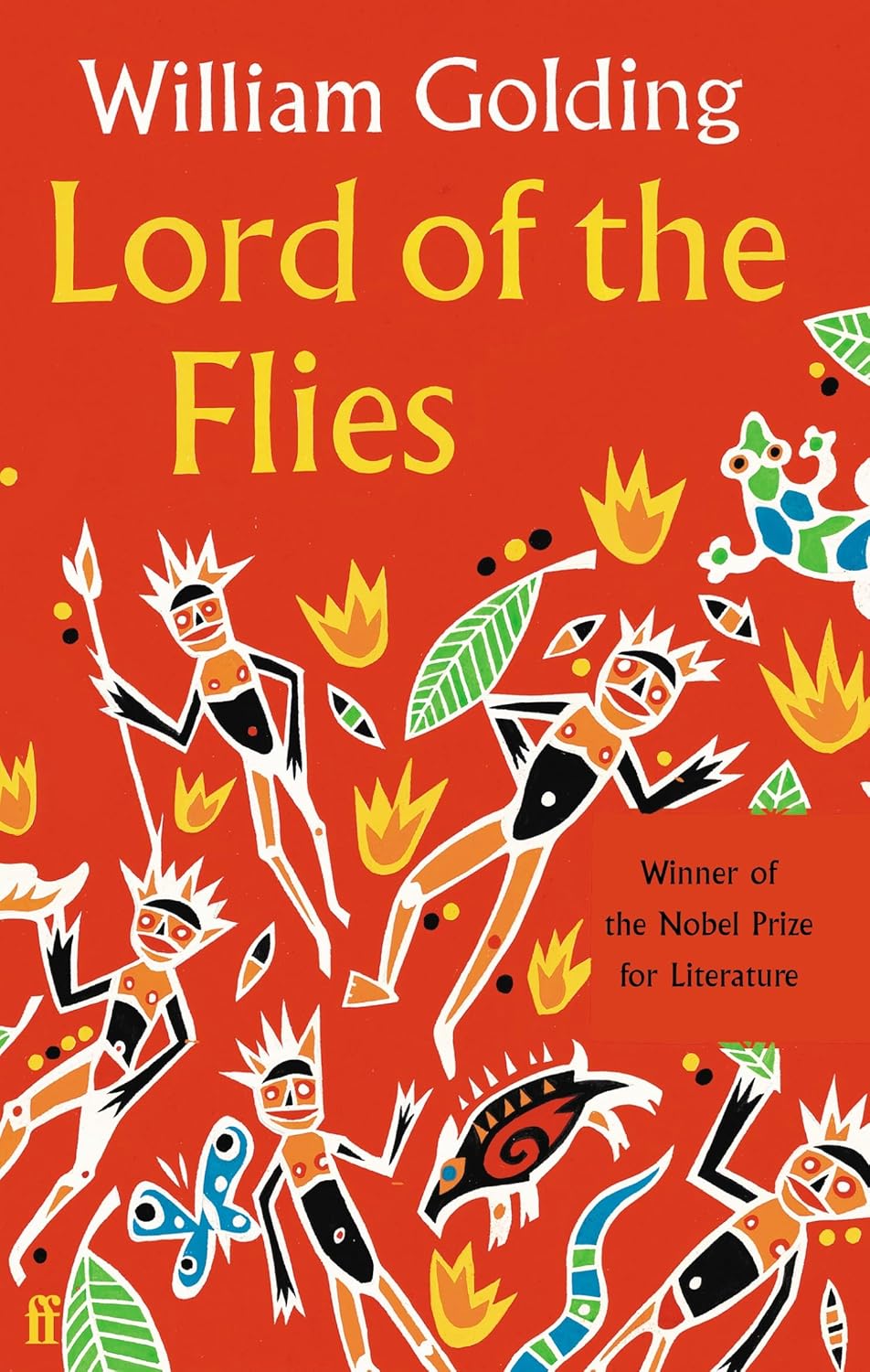 Book cover of 'Lord of the Flies' by William Golding with colorful illustrations on a red background. Readers across Bangladesh can find books for everyday reading from Bookish Wonderland with customer-friendly ordering and delivery, while enjoying sharp text and durable binding.