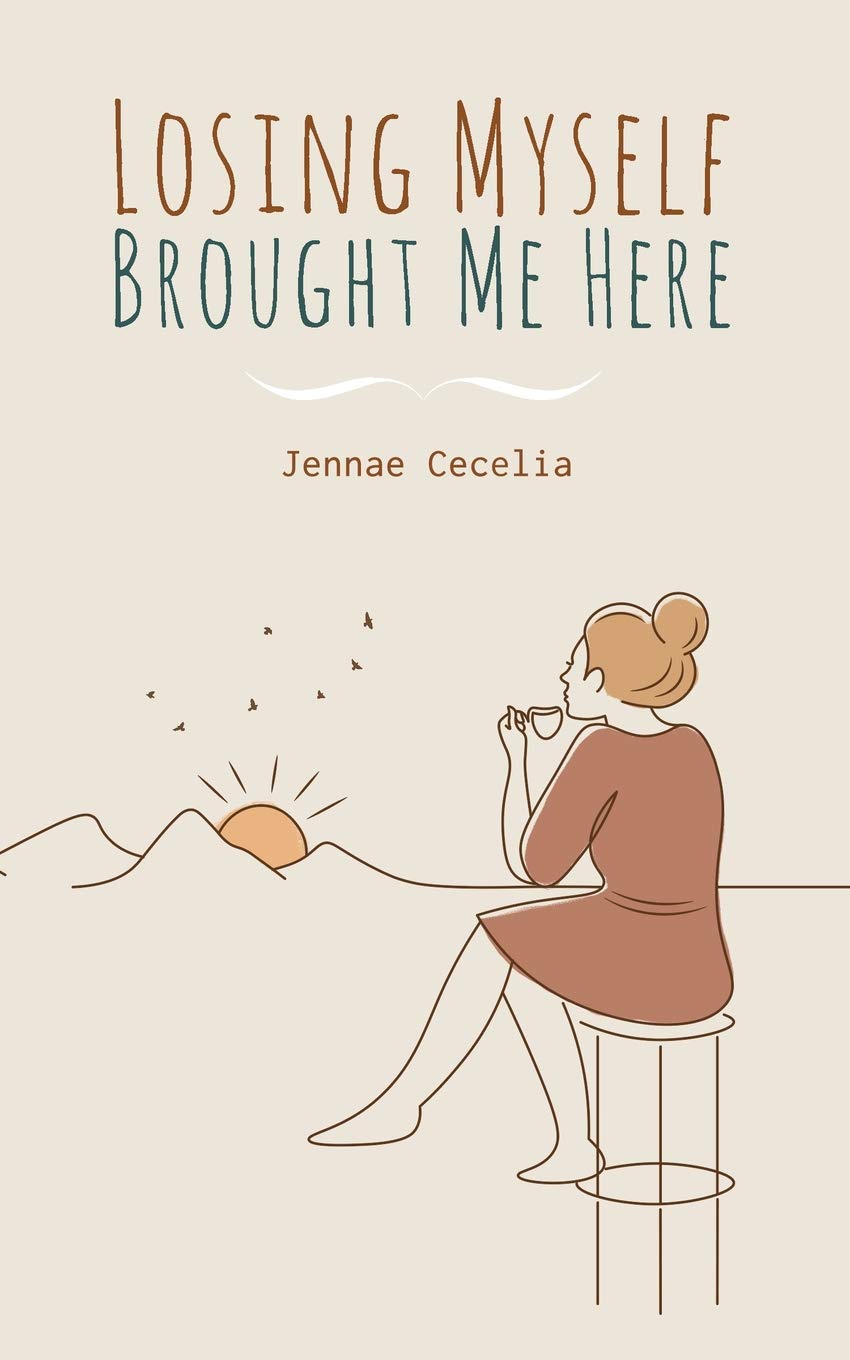 Book cover of 'Losing Myself Brought Me Here' by Jennae Cecelia with a woman sitting on a stool and drinking coffee. Readers across Bangladesh can discover premium-quality books from Bookish Wonderland with Cash on Delivery across Bangladesh, while enjoying clear print with strong binding.