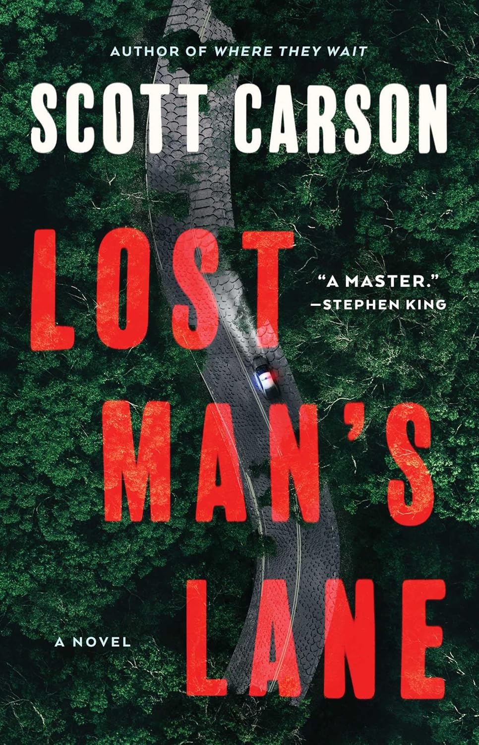 Book cover of 'Lost Man's Lane' by Scott Carson with a road cutting through a forest. Readers across Bangladesh can find English books from Bookish Wonderland with nationwide delivery, while enjoying durable stitched-and-glue binding.