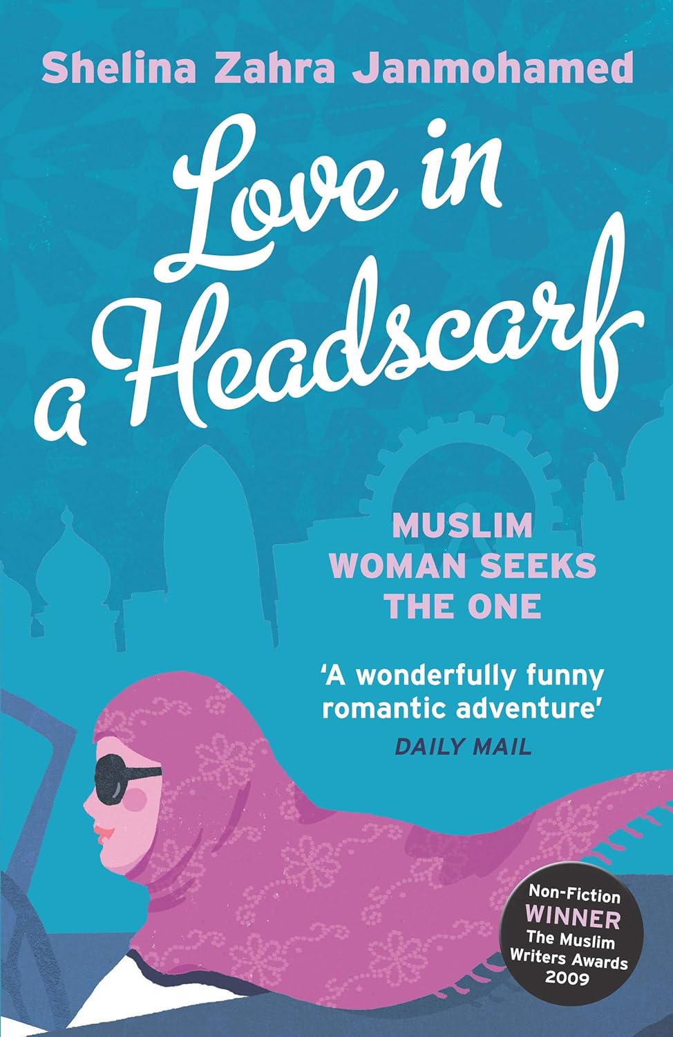 Book cover of 'Love in a Headscarf' with a silhouette of a woman wearing a headscarf against a blue background. Online shoppers across Bangladesh can get reader-friendly printed books at Bookish Wonderland with nationwide delivery and editions featuring durable stitched-and-glue binding.