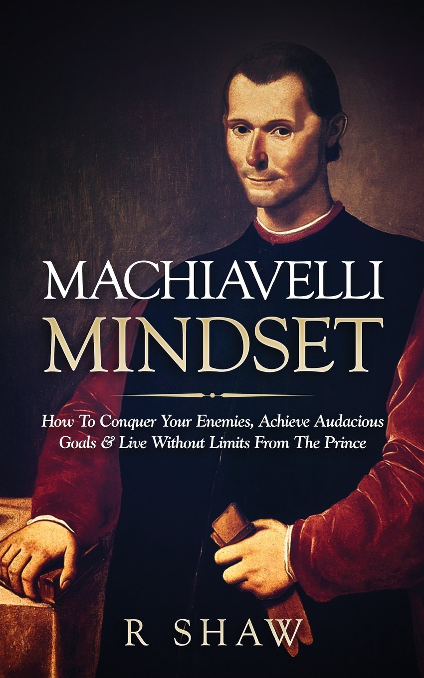 Book cover of 'Machiavelli Mindset' with a portrait of a man in the background. Online shoppers throughout Bangladesh can order reader-friendly printed books at Bookish Wonderland with customer-friendly ordering and delivery and editions featuring durable stitched-and-glue binding.