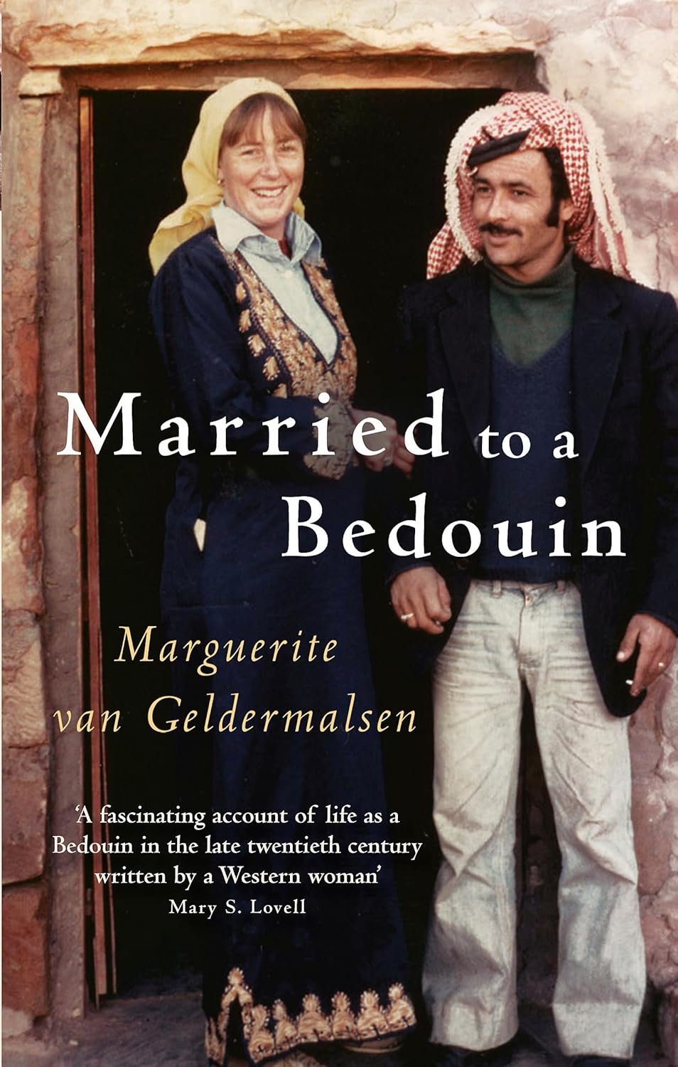 Book cover of 'Married to a Bedouin' with two people standing in a doorway. Book buyers across Bangladesh can find reader-friendly printed books from Bookish Wonderland, combining online ordering with home delivery with premium eye-soothing cream paper.