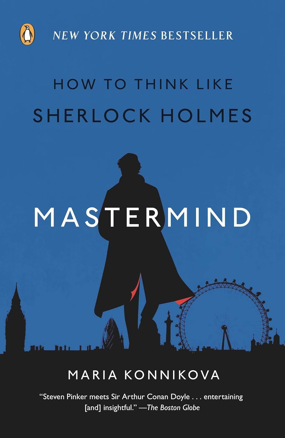 Book cover of 'How to Think Like Sherlock Holmes: Mastermind' with silhouette of a person and London Eye on blue background. Book buyers throughout Bangladesh can buy books for everyday reading from Bookish Wonderland, combining urgent delivery options in Dhaka with reader-friendly cream paper.