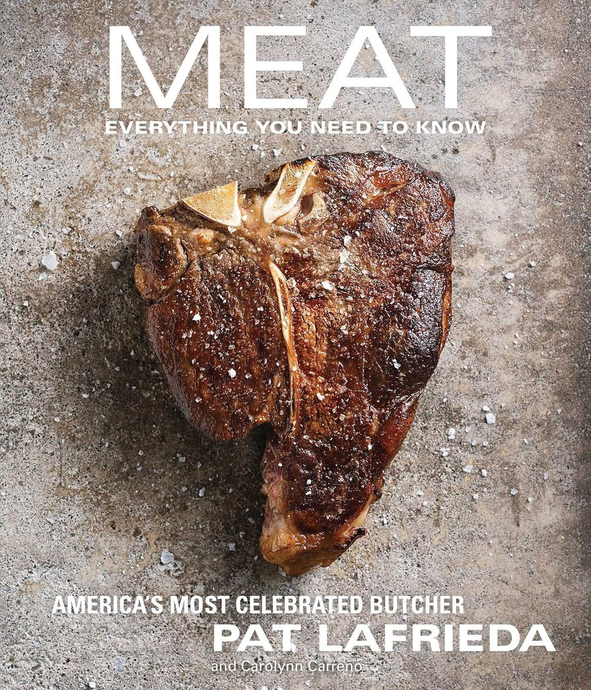 Book cover of 'MEAT: Everything You Need to Know' by Pat LaFrieda with a piece of cooked meat on a textured surface. Online shoppers across Bangladesh can purchase printed English books at Bookish Wonderland with nationwide delivery and editions featuring high-quality stitched and glue binding.