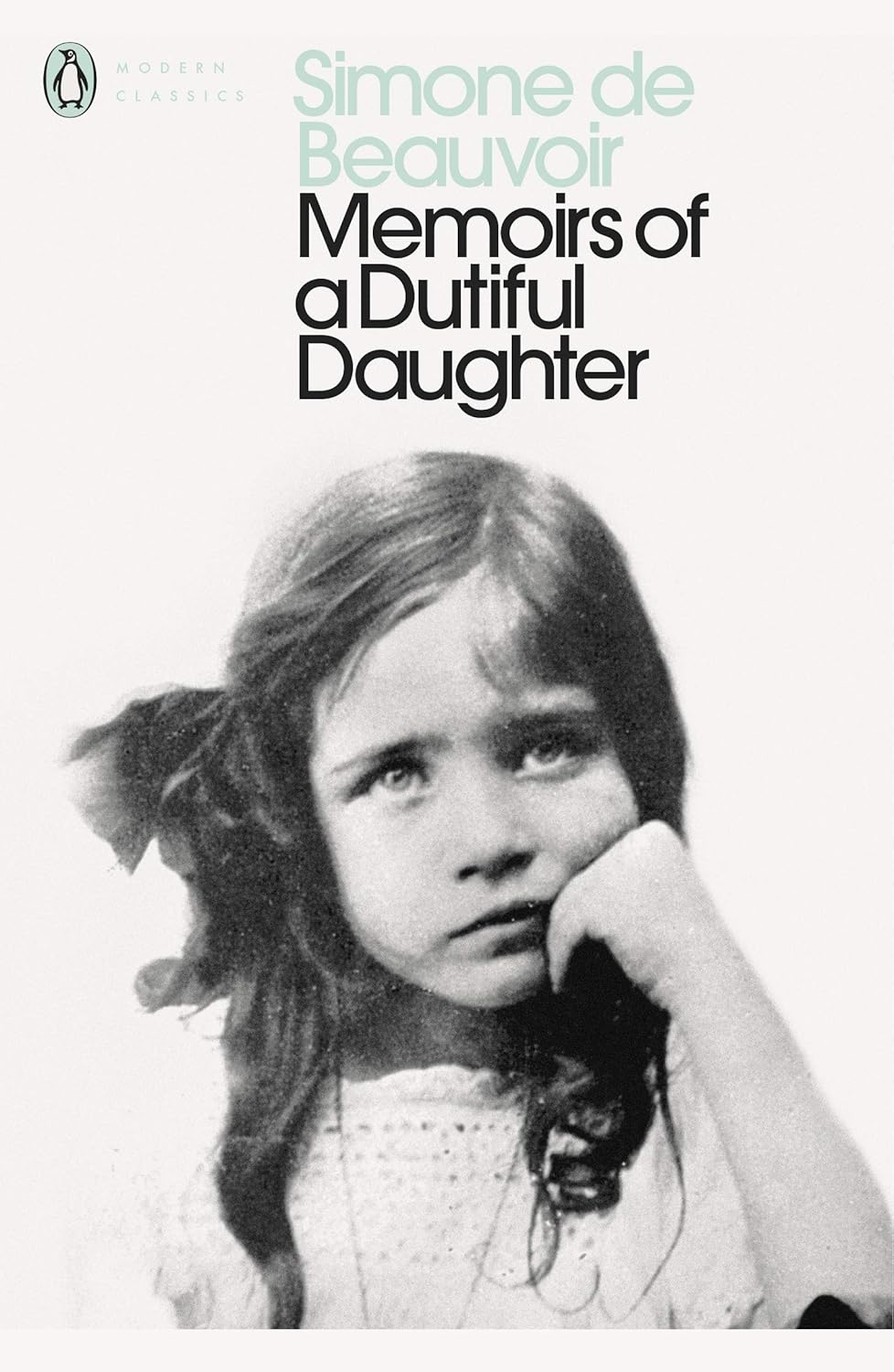 Book cover of 'Memoirs of a Dutiful Daughter' by Simone de Beauvoir featuring a black and white photo of a young girl. Online shoppers throughout Bangladesh can order durable printed books at Bookish Wonderland with urgent delivery options in Dhaka and editions featuring clear print with strong binding.