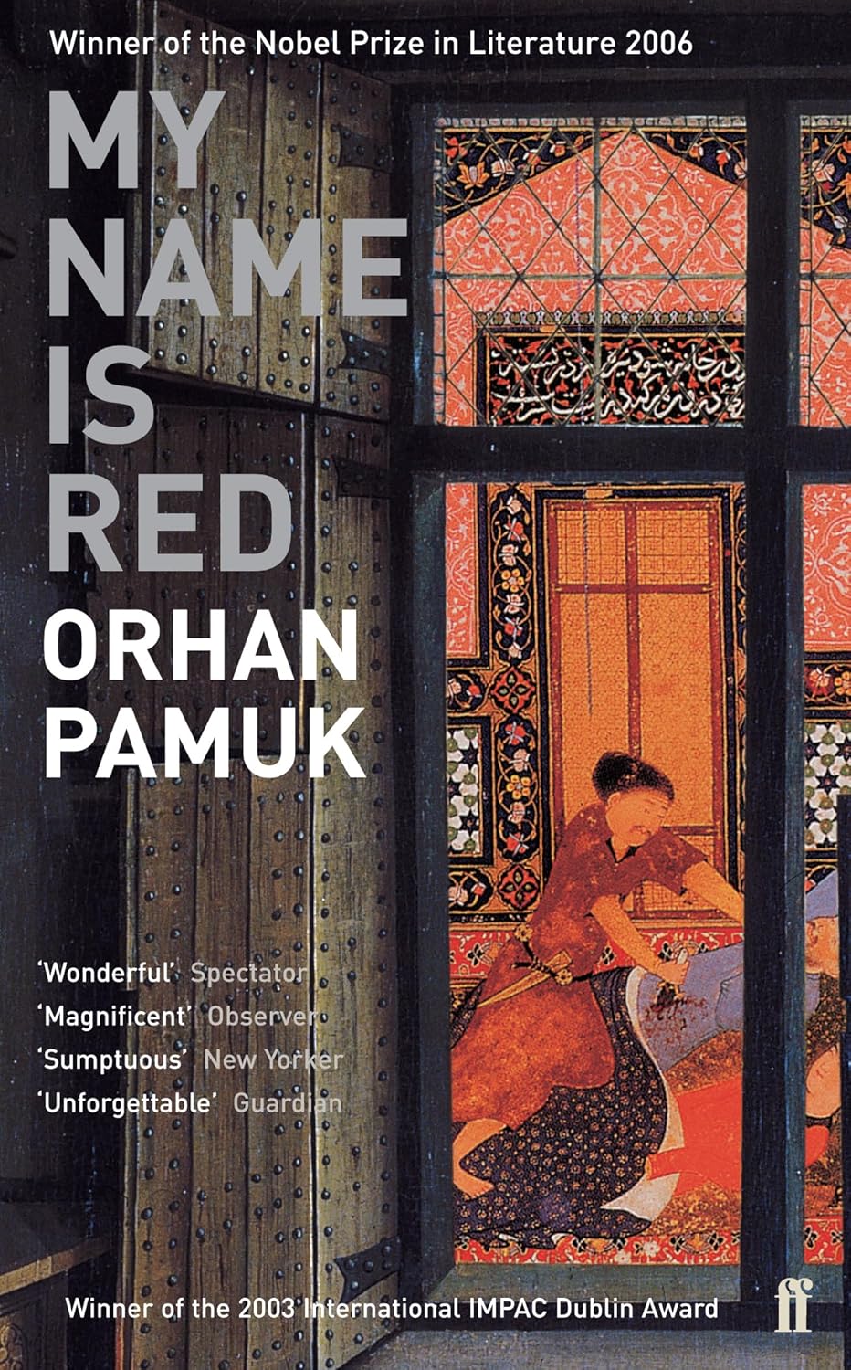Book cover of 'My Name is Red' by Orhan Pamuk with decorative text and illustration. For online book buying across Bangladesh, Bookish Wonderland lets readers get durable printed books with Cash on Delivery across Bangladesh and attention to durable stitched-and-glue binding.