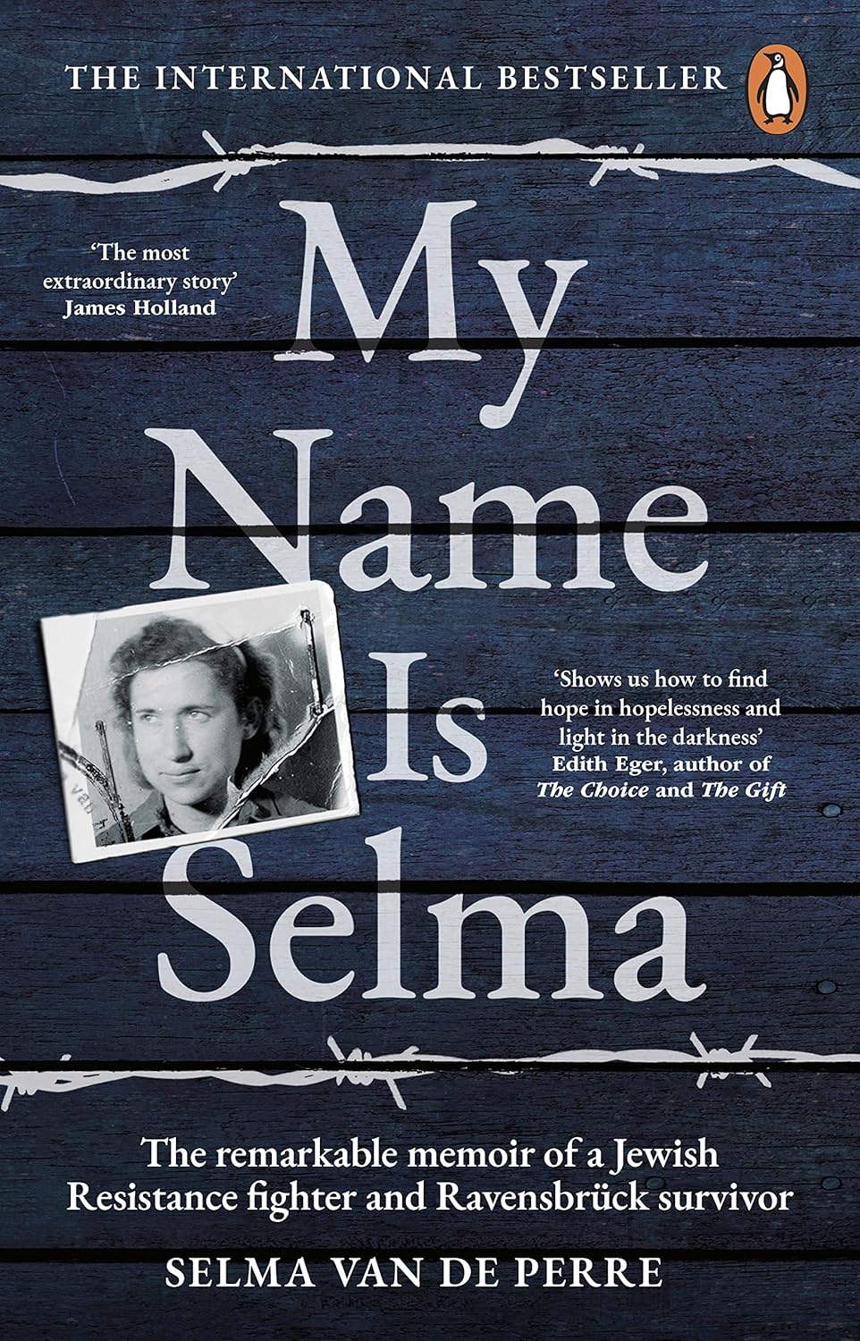 Book cover of 'My Name Is Selma' with a portrait and text on a blue wooden background. For online book buying across Bangladesh, Bookish Wonderland lets readers find premium-quality books with customer-friendly ordering and delivery and attention to crystal-clear print.