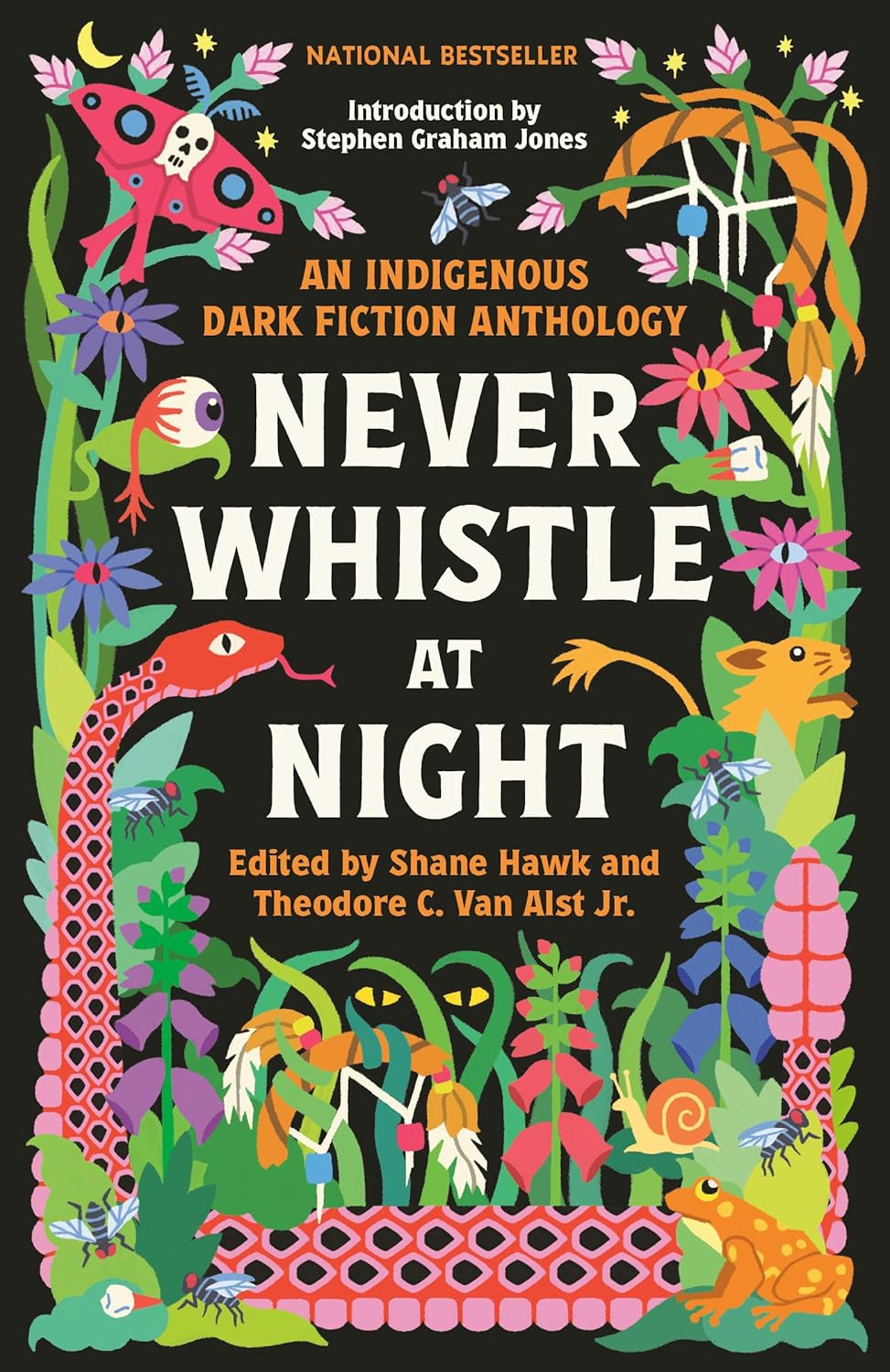Book cover of 'Never Whistle at Night' with colorful illustrations and text. Bookish Wonderland supports book lovers across Bangladesh who want to discover durable printed books, offering convenient delivery across Bangladesh plus high-quality stitched and glue binding.