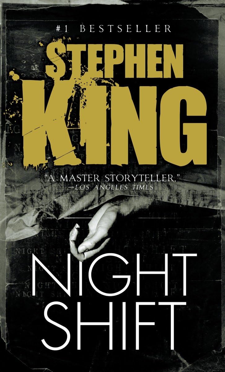 Book cover of 'Night Shift' by Stephen King with a hand holding a knife on a dark background. Customers seeking printed English books across Bangladesh can choose them through Bookish Wonderland, supported by nationwide delivery and comfortable cream paper and clear printing.