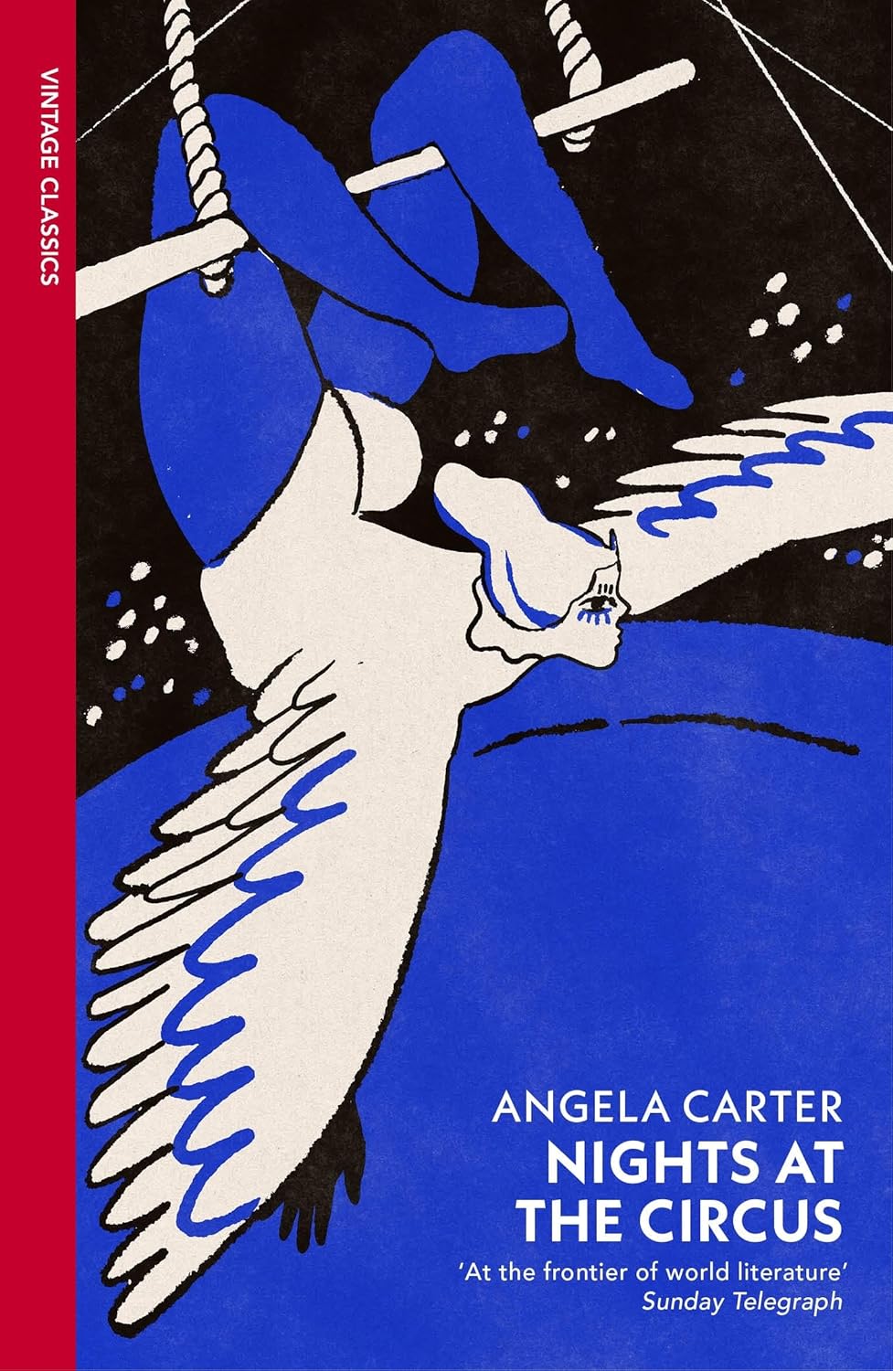 Book cover of 'Nights at the Circus' by Angela Carter with a stylized illustration of a circus performer. Bookish Wonderland supports book lovers across Bangladesh who want to shop for quality English books, offering customer-friendly ordering and delivery plus crystal-clear print.