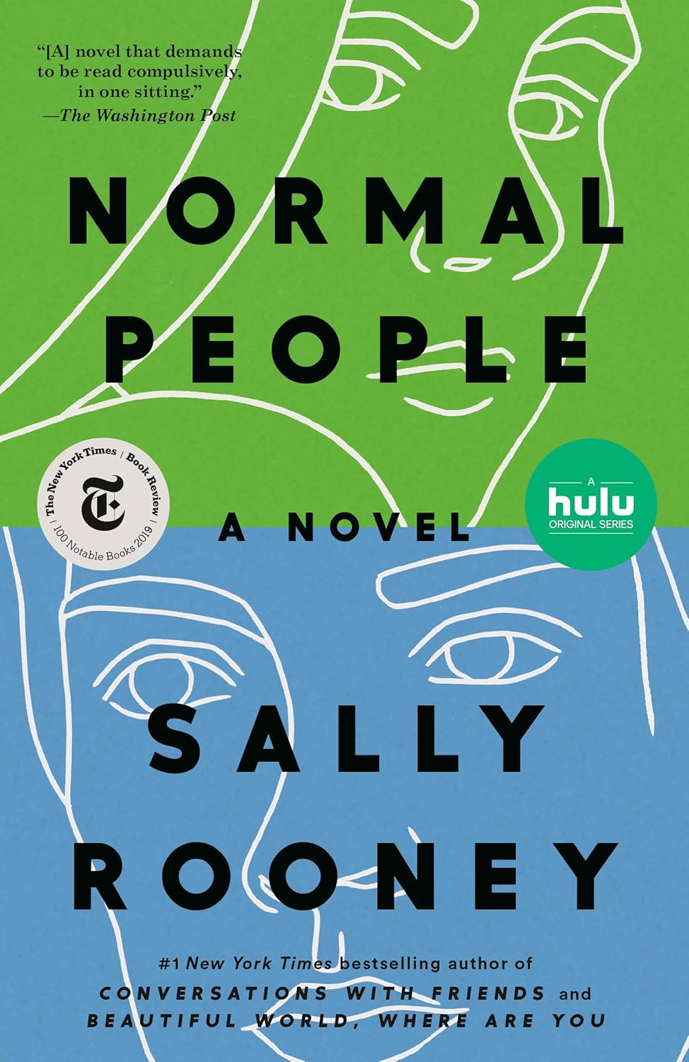 Book cover of 'Normal People' by Sally Rooney with green and blue color scheme and faces. Bookish Wonderland provides a convenient way for readers across Bangladesh to discover durable printed books with customer-friendly ordering and delivery and durable stitched-and-glue binding.