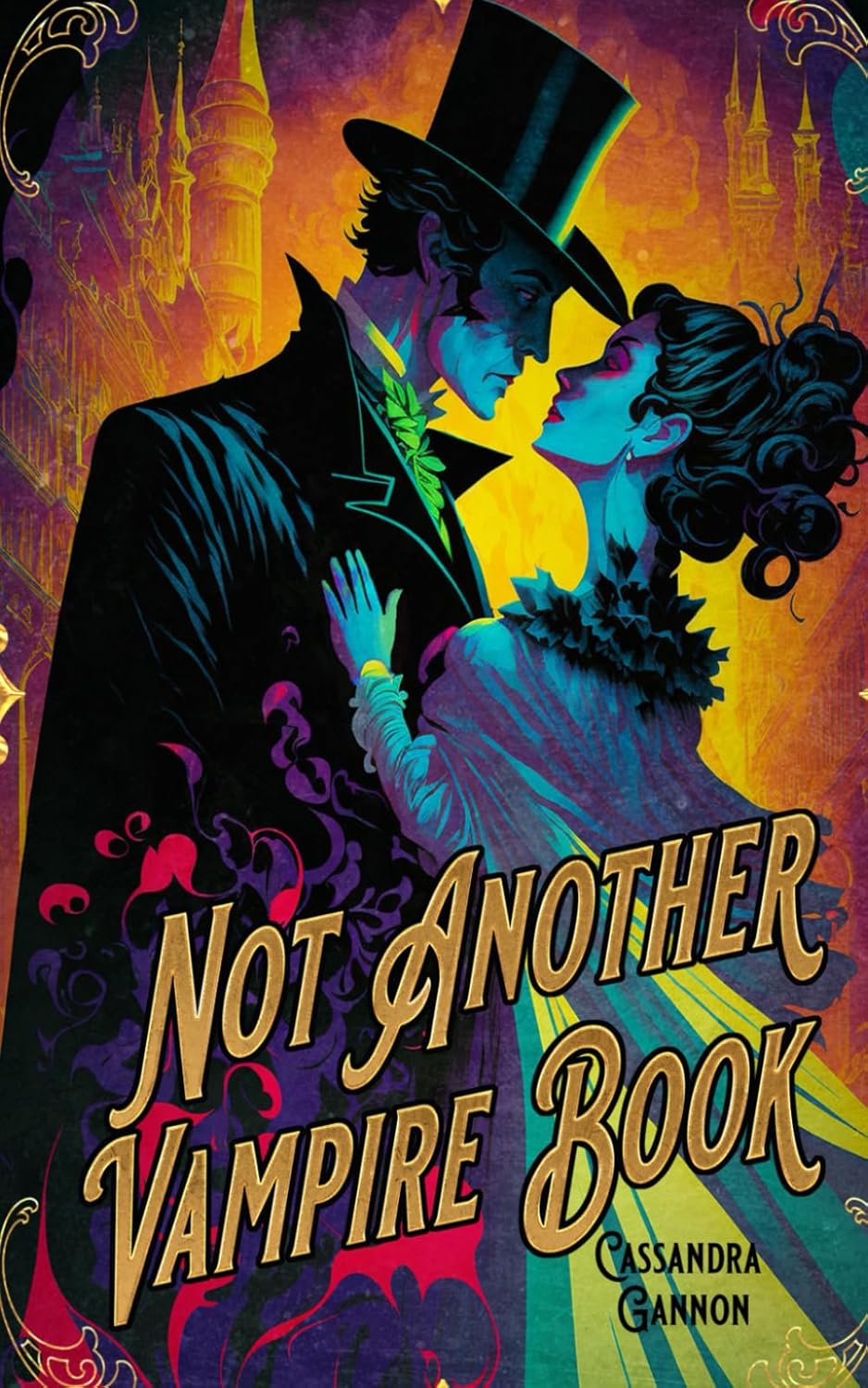 Book cover of 'Not Another Vampire Book' with a couple in formal attire against a colorful background. Bookish Wonderland helps readers across Bangladesh purchase printed English books online with nationwide delivery and a focus on high-quality stitched and glue binding.
