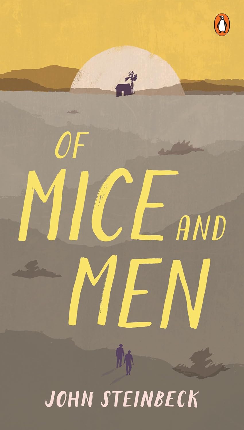Book cover of 'Of Mice and Men' by John Steinbeck with a minimalist design. For customers across Bangladesh, Bookish Wonderland makes it easier to purchase durable printed books through Cash on Delivery across Bangladesh and premium eye-soothing cream paper.