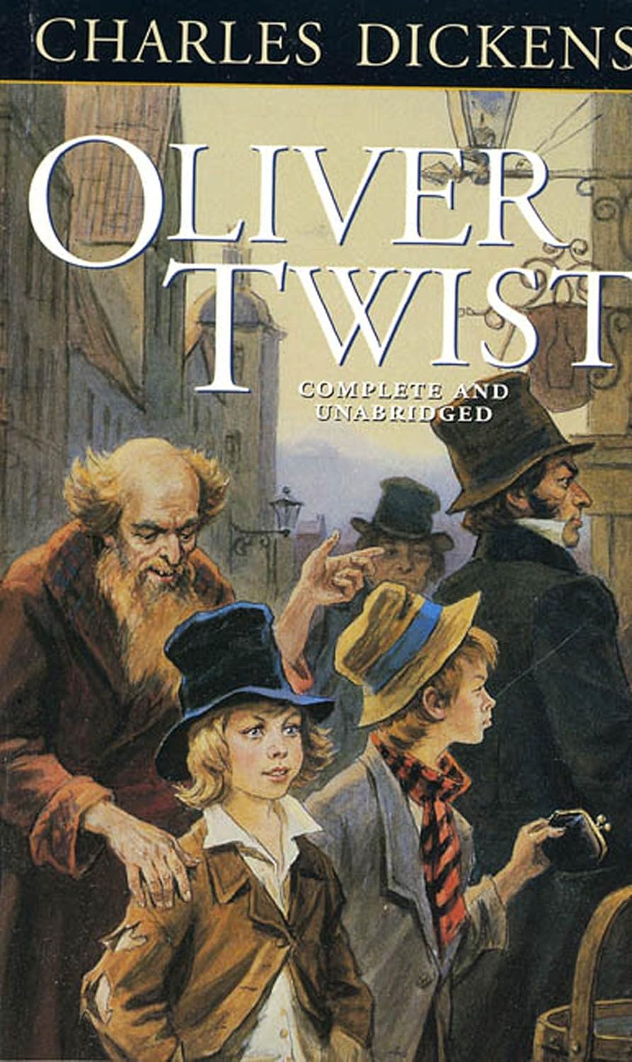 Book cover of 'Oliver Twist' by Charles Dickens with illustrations of characters. Readers across Bangladesh can choose English books from Bookish Wonderland with urgent delivery options in Dhaka, while enjoying comfortable cream paper and clear printing.