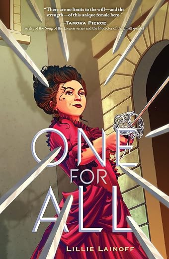 Book cover of 'One for All' with a character in a red dress holding a sword, set against a stone wall.For online book buying across Bangladesh, Bookish Wonderland lets readers discover printed English books with Cash on Delivery across Bangladesh and attention to sharp text and durable binding.