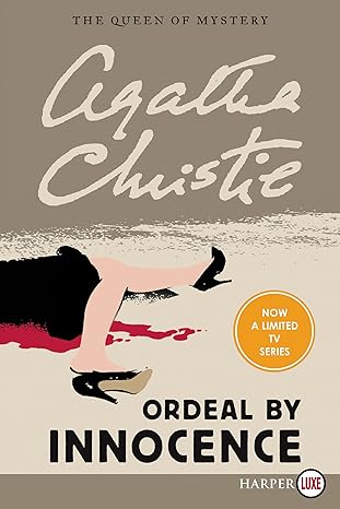 Book cover of 'Ordeal by Innocence' by Agatha Christie with a stylized illustration of a woman lying on the ground. Bookish Wonderland helps readers across Bangladesh get English books online with online ordering with home delivery and a focus on durable stitched-and-glue binding.