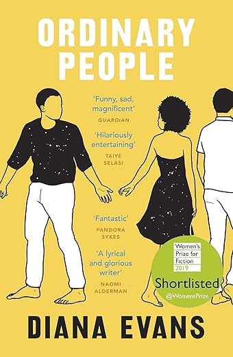 Book cover of 'Ordinary People' by Diana Evans with illustrations of three people holding hands on a yellow background. Bookish Wonderland helps readers across Bangladesh get English books online with nationwide delivery and a focus on sharp text and durable binding.