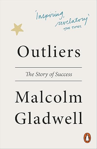 Book cover of 'Outliers' by Malcolm Gladwell with a star and text on a white background. Bookish Wonderland provides a convenient way for readers across Bangladesh to find premium-quality books with nationwide delivery and premium eye-soothing cream paper.