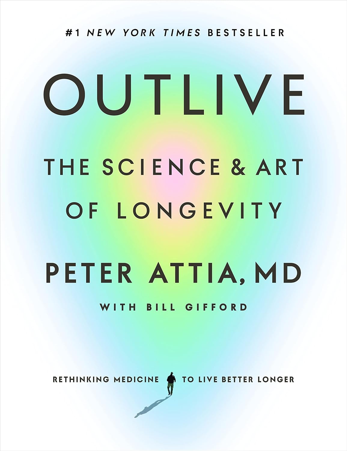 Book cover of 'Outlive: The Science & Art of Longevity' by Peter Attia, MD with a gradient background. Online shoppers across Bangladesh can get books for study and leisure at Bookish Wonderland with delivery inside and outside Dhaka and editions featuring sharp text and durable binding.