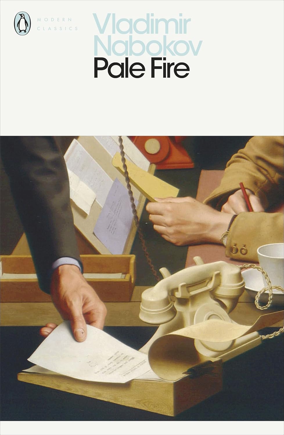 Book cover of 'Pale Fire' by Vladimir Nabokov with a scene of two people at a desk. For online book buying across Bangladesh, Bookish Wonderland lets readers purchase reader-friendly printed books with fast delivery options in Dhaka and attention to high-quality stitched and glue binding.