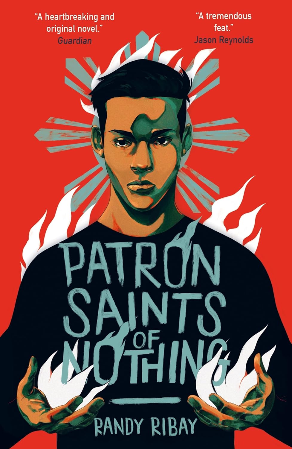 Book cover of 'Patron Saints of Nothing' with a stylized illustration of a person wearing a black shirt. For online book buying throughout Bangladesh, Bookish Wonderland lets readers find printed English books with nationwide delivery and attention to high-quality stitched and glue binding.