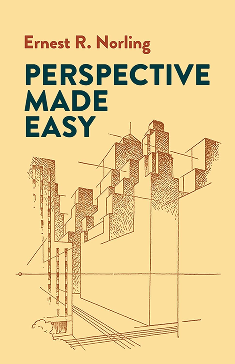 Book cover of 'Perspective Made Easy' by Ernest R. Norling with architectural line drawing on a beige background. Readers across Bangladesh can shop for books for everyday reading from Bookish Wonderland with fast delivery options in Dhaka, while enjoying high-quality stitched and glue binding.