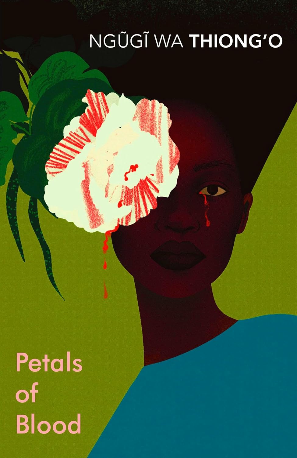 Book cover of 'Petals of Blood' by Ngéngé wa Thiongô with a stylized illustration of a woman and flower. Online shoppers across Bangladesh can find durable printed books at Bookish Wonderland with convenient delivery across Bangladesh and editions featuring high-quality stitched and glue binding.