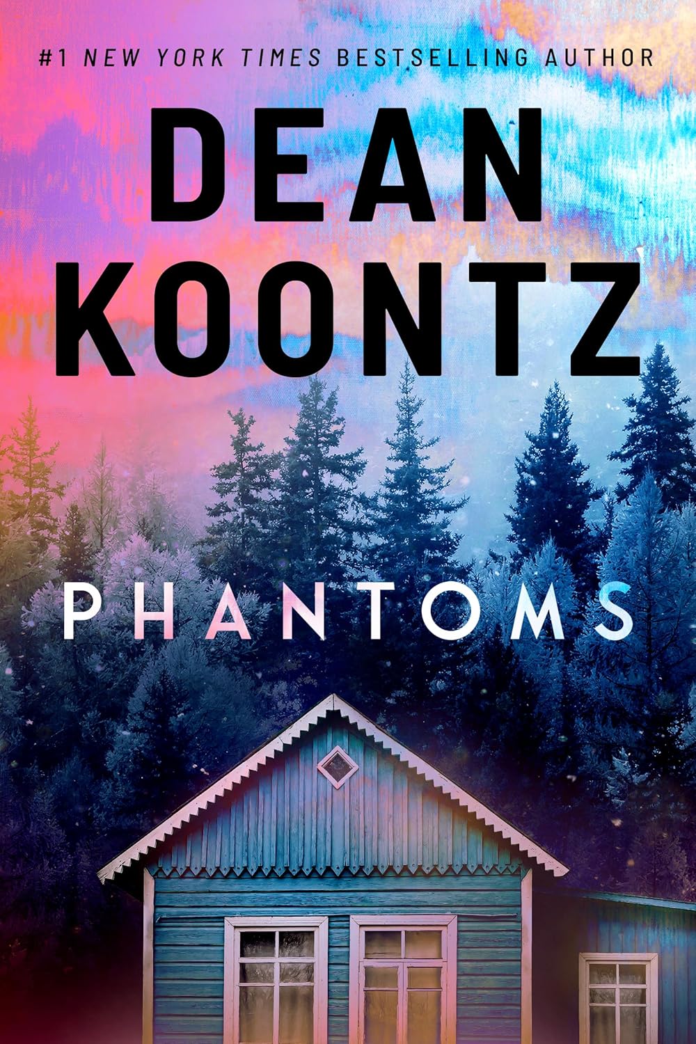 Book cover of 'Phantoms' by Dean Koontz with a cabin and trees in the background. Readers across Bangladesh can shop for printed English books from Bookish Wonderland with customer-friendly ordering and delivery, while enjoying comfortable cream paper and clear printing.