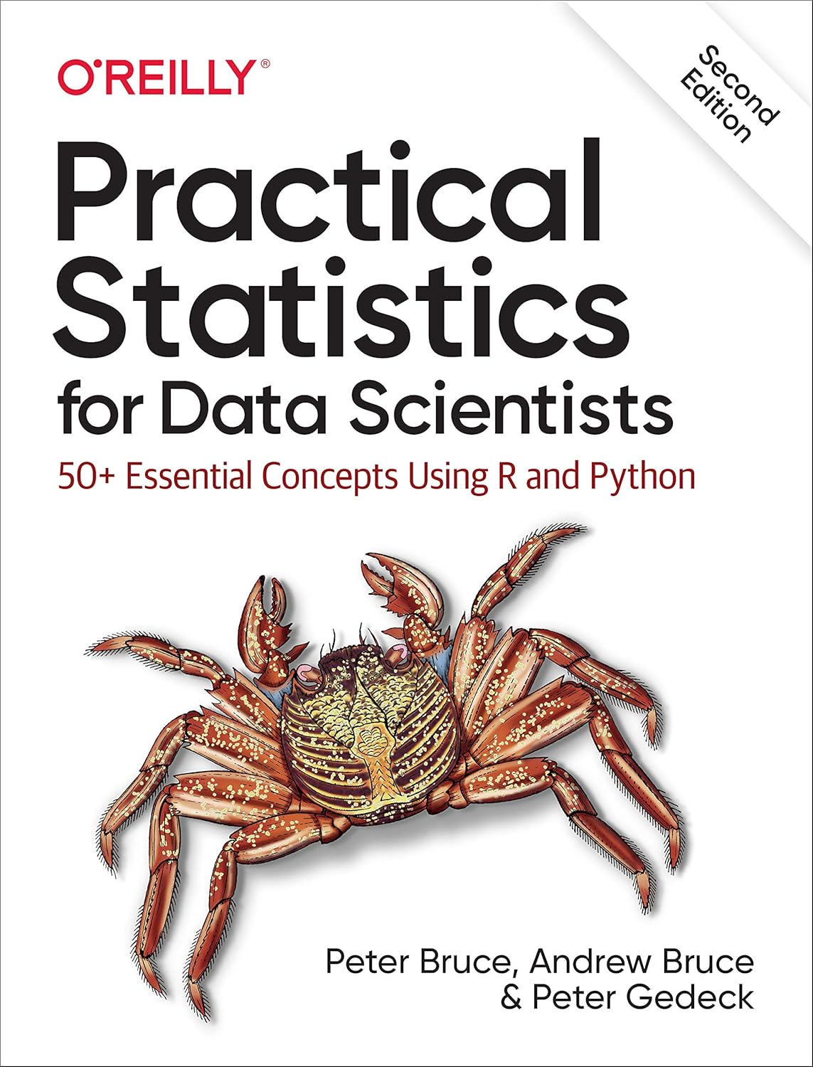 Book cover of 'Practical Statistics for Data Scientists' with a crab illustration on a white background. For online book buying across Bangladesh, Bookish Wonderland lets readers purchase books for everyday reading with urgent delivery options in Dhaka and attention to clear print with strong binding.