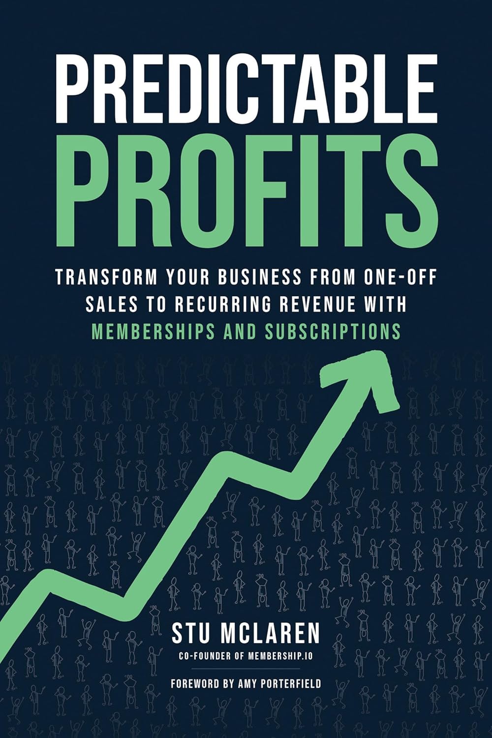 Book cover of 'Predictable Profits' with a green upward arrow on a dark blue background. For customers across Bangladesh, Bookish Wonderland makes it easier to shop for reader-friendly printed books through Cash on Delivery across Bangladesh and crystal-clear print.