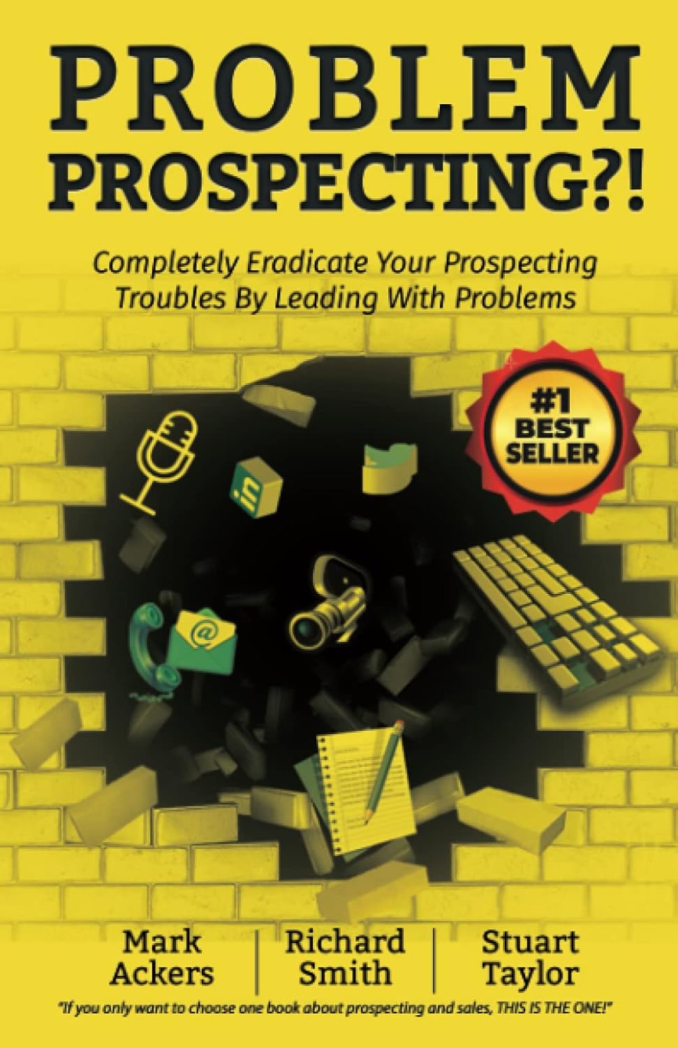 Book cover of 'Problem Prospecting?!' with icons and a yellow background. For customers across Bangladesh, Bookish Wonderland makes it easier to get reader-friendly printed books through urgent delivery options in Dhaka and premium eye-soothing cream paper.