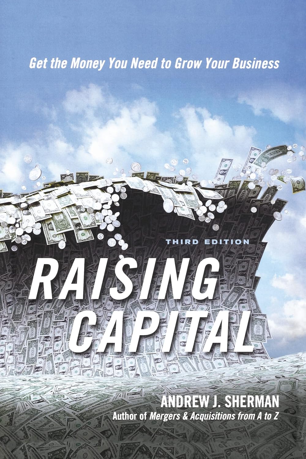 Book cover of 'Raising Capital' with money pouring out, set against a blue sky. For online book buying across Bangladesh, Bookish Wonderland lets readers get premium-quality books with convenient delivery across Bangladesh and attention to crystal-clear print.