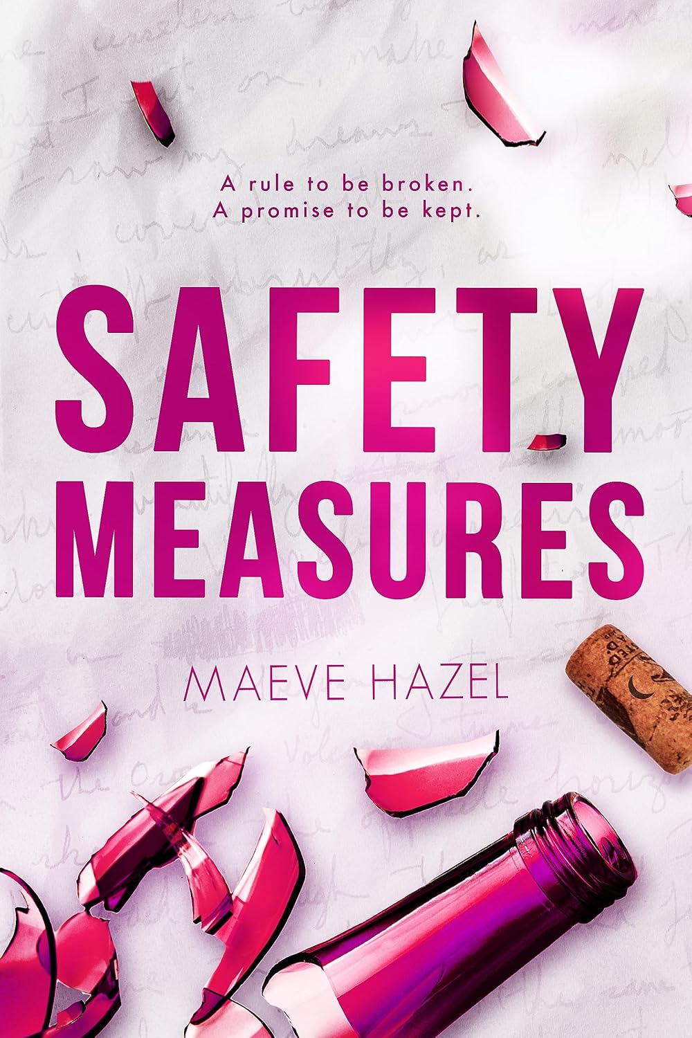 Book cover of 'Safety Measures' by Maeve Hazel with破裂的粉红色瓶子和破碎的口红. Bookish Wonderland supports book lovers throughout Bangladesh who want to order premium-quality books, offering online ordering with home delivery plus premium eye-soothing cream paper.