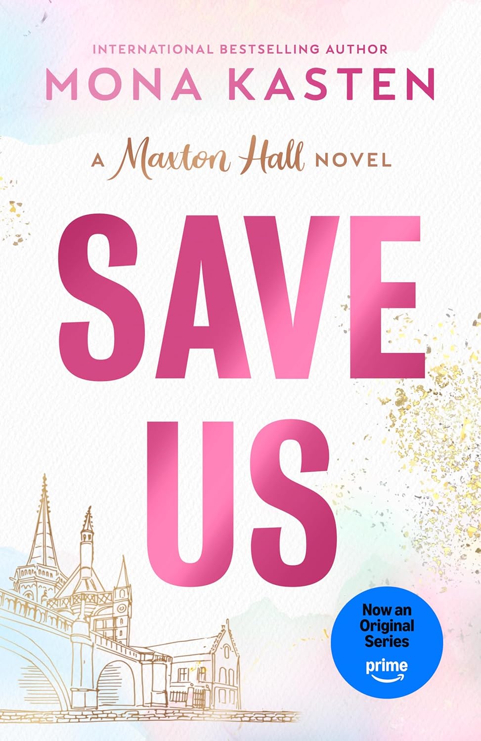 Book cover of 'Save Us' by Mona Kasten with a pink and blue color scheme. For customers across Bangladesh, Bookish Wonderland makes it easier to discover quality English books through nationwide delivery and reader-friendly cream paper.
