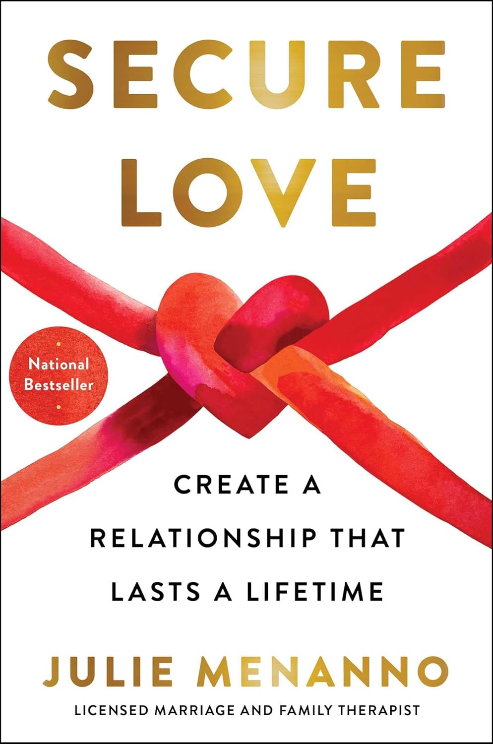 Book cover of 'Secure Love' by Julie Menanno with a red heart design on a white background. Bookish Wonderland serves readers throughout Bangladesh with reader-friendly printed books, making it simple to find online through convenient delivery across Bangladesh and reader-friendly cream paper.