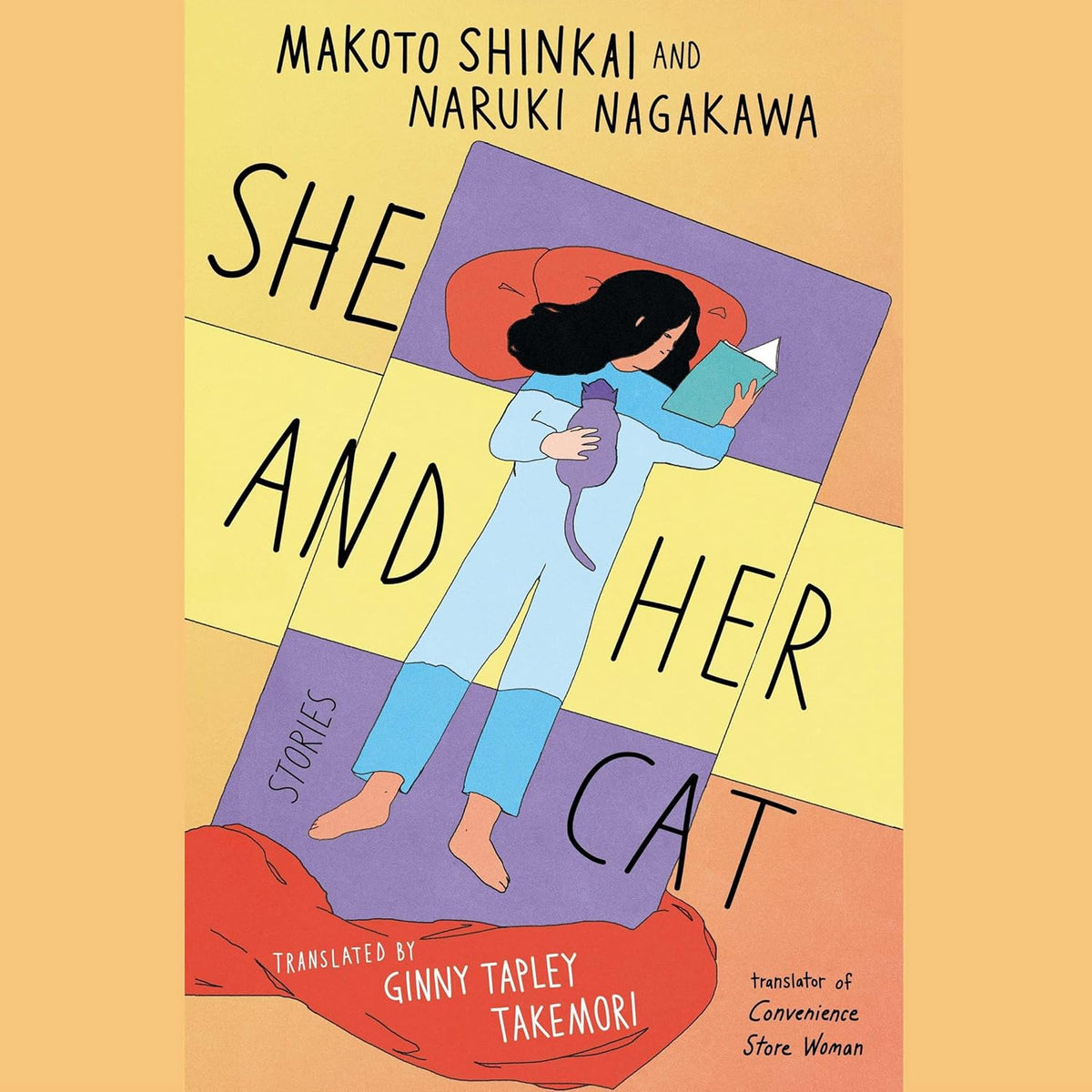 Book cover of 'She and Her Cat' by Makoto Shinkai and Naruki Nagakawa, featuring a person with a cat on a colorful background. Bookish Wonderland helps readers across Bangladesh choose durable printed books online with urgent delivery options in Dhaka and a focus on sharp text and durable binding.