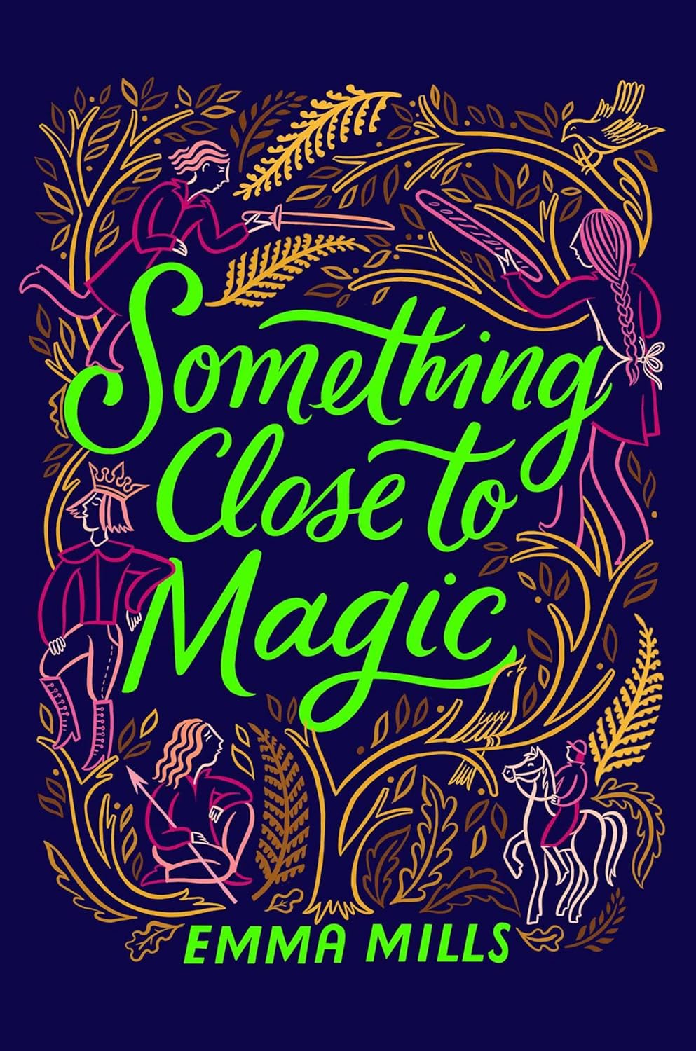 Book cover of 'Something Close to Magic' by Emma Mills with colorful illustrations on a dark background. Book buyers across Bangladesh can find English books from Bookish Wonderland, combining delivery inside and outside Dhaka with sharp text and durable binding.