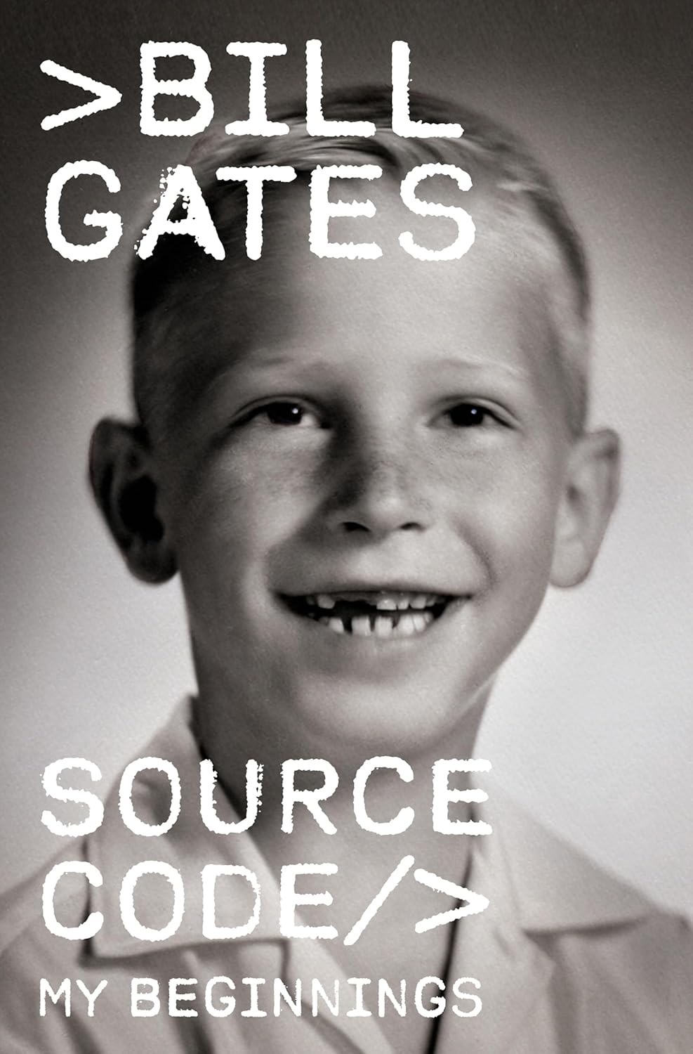 Black and white photo of a young Bill Gates with text overlay on a dark background. Readers across Bangladesh can buy books for study and leisure from Bookish Wonderland with delivery inside and outside Dhaka, while enjoying comfortable cream paper and clear printing.
