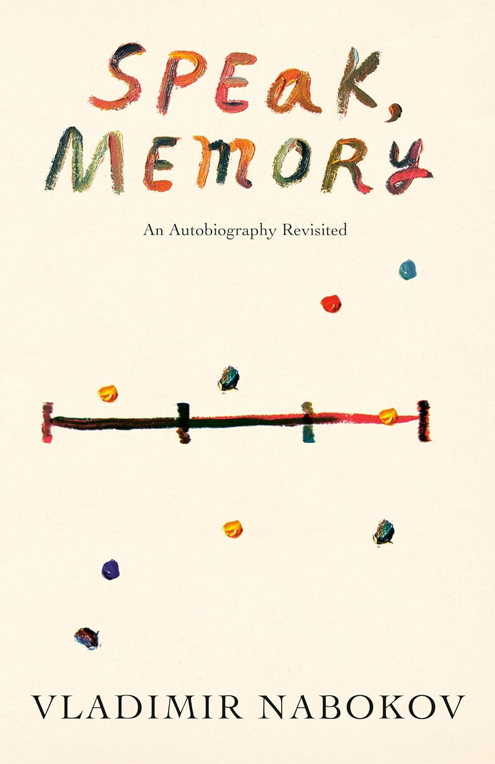 Book cover of 'Speak, Memory' by Vladimir Nabokov with colorful text and abstract design. Online shoppers throughout Bangladesh can buy books for study and leisure at Bookish Wonderland with nationwide delivery and editions featuring comfortable cream paper and clear printing.