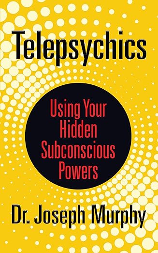 Book cover of 'Telepsychics: Using Your Hidden Subconscious Powers' by Dr. Joseph Murphy with a yellow and black design. Online shoppers across Bangladesh can purchase books for study and leisure at Bookish Wonderland with convenient delivery across Bangladesh and editions featuring clear print with strong binding.
