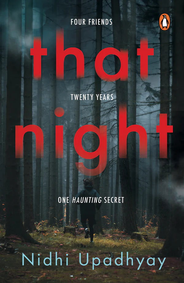 Book cover of 'That Night' by Nidhi Upadhyay with a forest scene and red text. For online book buying across Bangladesh, Bookish Wonderland lets readers purchase durable printed books with Cash on Delivery across Bangladesh and attention to reader-friendly cream paper.