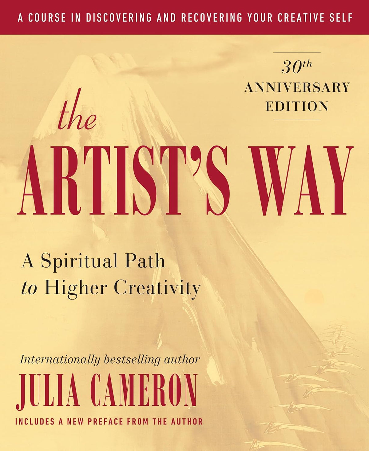Book cover of 'The Artist's Way' with a yellowish tint and red text. Book buyers throughout Bangladesh can shop for English books from Bookish Wonderland, combining Cash on Delivery across Bangladesh with comfortable cream paper and clear printing.