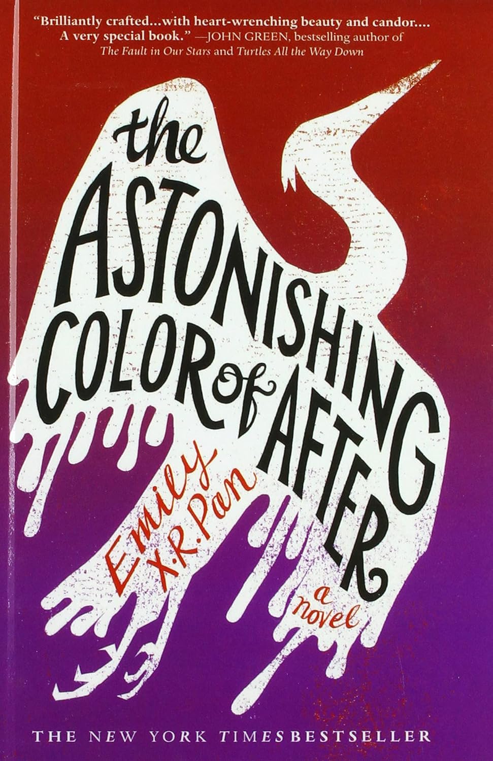 Book cover of 'The Astonishing Color of After' with a stylized bird design on a red and purple background. Book buyers throughout Bangladesh can find printed English books from Bookish Wonderland, combining online ordering with home delivery with crystal-clear print.