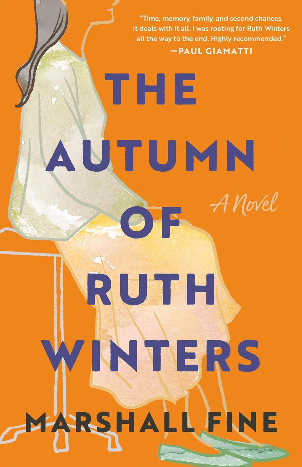 Book cover of 'The Autumn of Ruth Winters' with a person sitting on a bench against an orange background. Book buyers across Bangladesh can purchase books for study and leisure from Bookish Wonderland, combining Cash on Delivery across Bangladesh with clear print with strong binding.