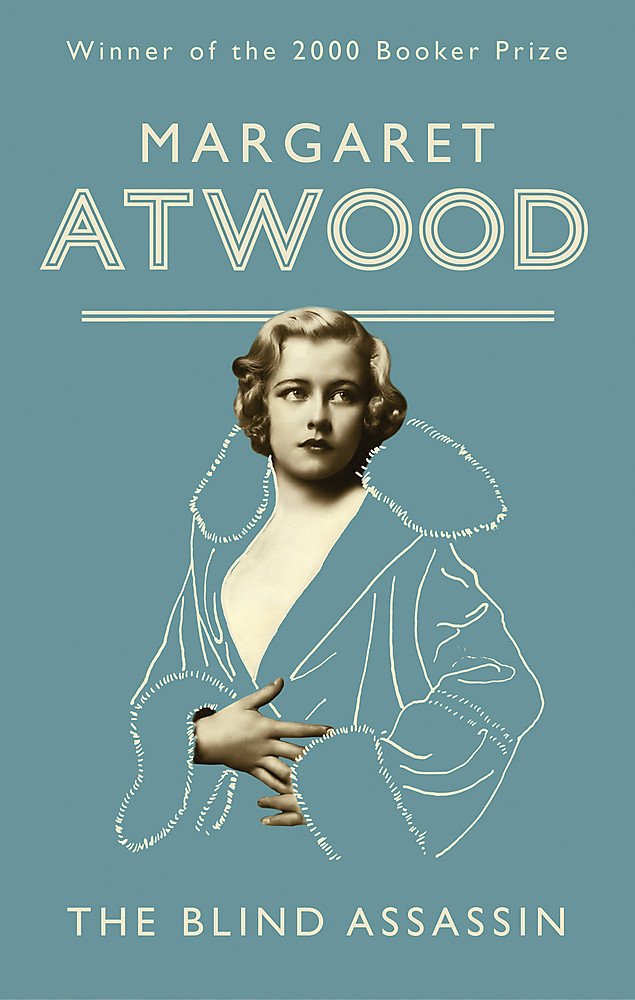 The Blind Assassin by Margaret Atwood book cover featuring a vintage portrait of a woman on a muted teal background. Readers across Bangladesh can shop for books for everyday reading from Bookish Wonderland with fast delivery options in Dhaka, while enjoying high-quality stitched and glue binding.
