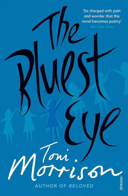 Book cover of 'The Bluest Eye' by Toni Morrison with blue background and silhouette design. Online shoppers throughout Bangladesh can order books for study and leisure at Bookish Wonderland with urgent delivery options in Dhaka and editions featuring premium eye-soothing cream paper.