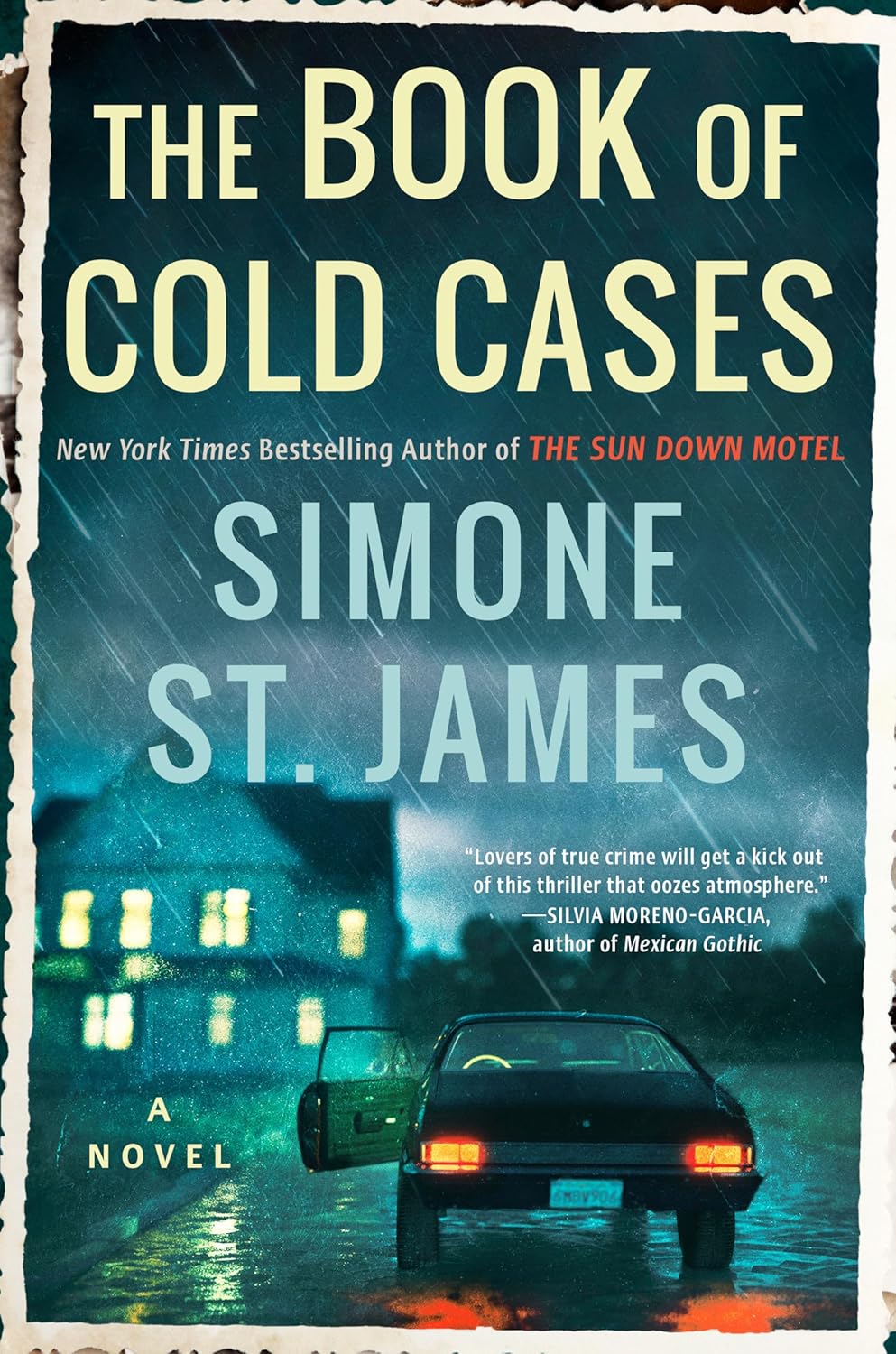Book cover of 'The Book of Cold Cases' by Simone St. James with a car on a rainy street. Readers across Bangladesh can order English books from Bookish Wonderland with Cash on Delivery across Bangladesh, while enjoying comfortable cream paper and clear printing.