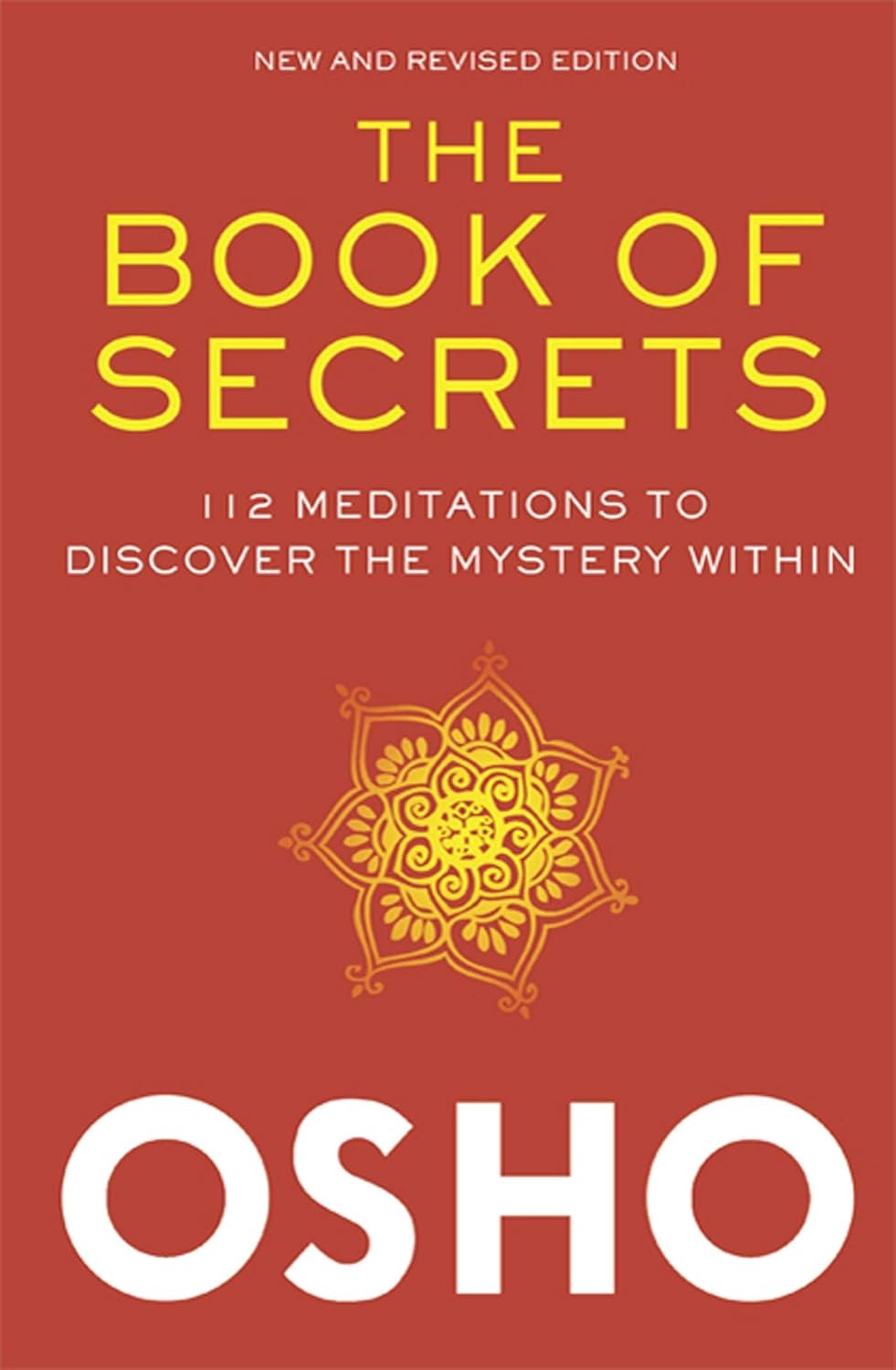 Book cover of 'The Book of Secrets' by Osho with a red background and yellow text. Readers across Bangladesh can choose printed English books from Bookish Wonderland with Cash on Delivery across Bangladesh, while enjoying high-quality stitched and glue binding.