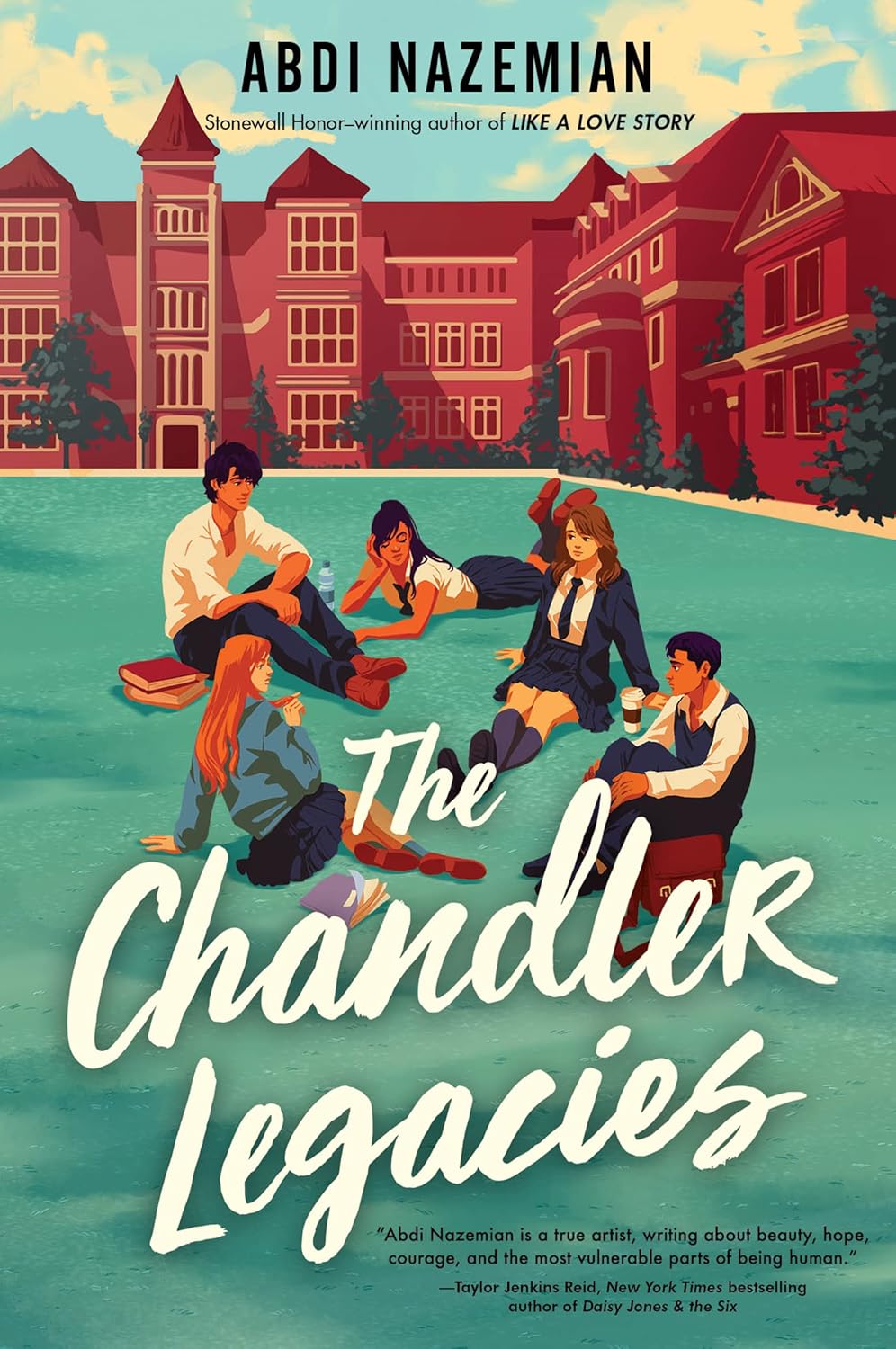 Book cover of 'The Chandler Legacies' with students sitting on a school lawn. For online book buying across Bangladesh, Bookish Wonderland lets readers purchase quality English books with convenient delivery across Bangladesh and attention to comfortable cream paper and clear printing.