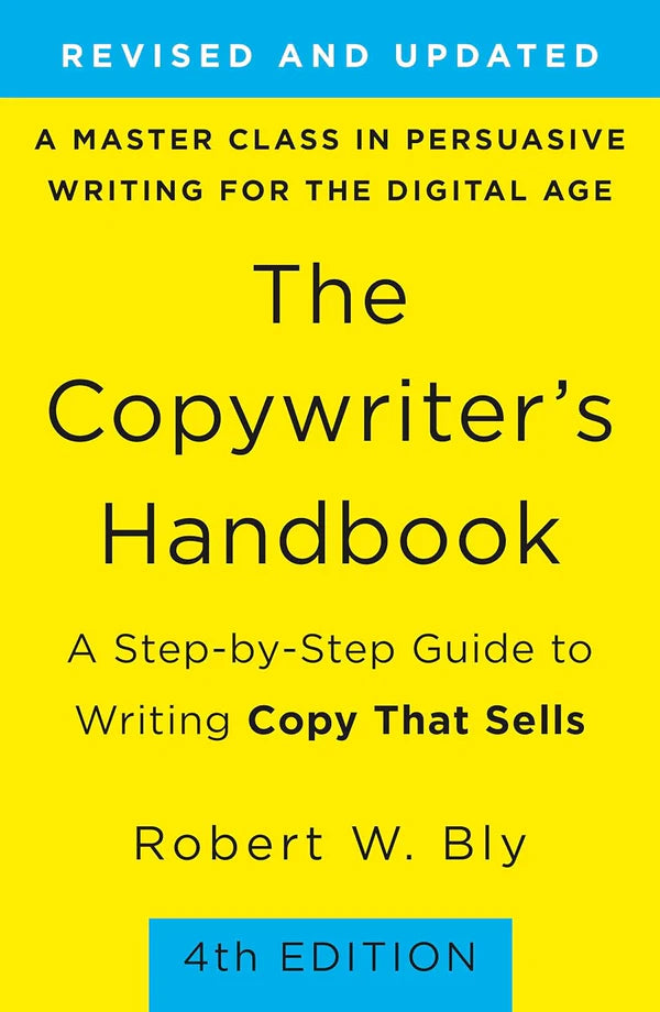 Book cover of 'The Copywriter's Handbook' with yellow background and blue accents.For online book buying throughout Bangladesh, Bookish Wonderland lets readers order printed English books with customer-friendly ordering and delivery and attention to durable stitched-and-glue binding.